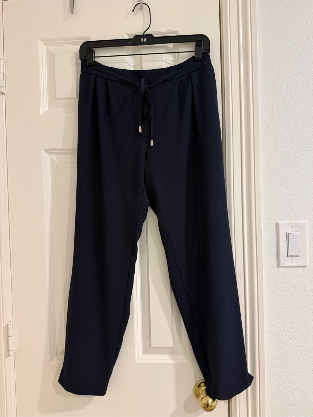 Navy Drawstring Trousers - Picture 2 of 5
